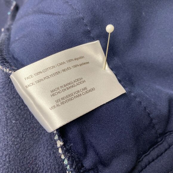 Orvis Womans Plaid Cotton Shacket Medium Blue Red Snap Front Pockets Chore Work - Picture 12 of 12